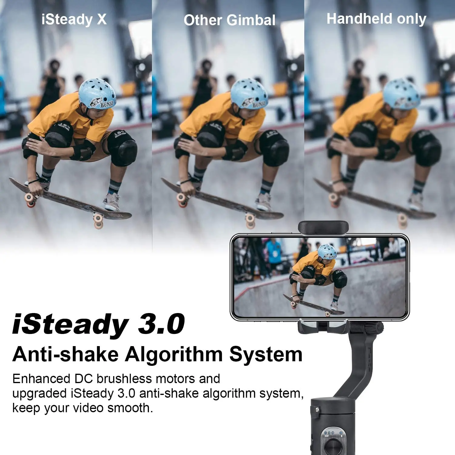 

Smartphone Gimbal 3-Axis Handheld Stabilizer for iPhone12 11Pro/Max Samsung HUAIWEI,Youtube TikTok Vlog Live Hohem iSteady X