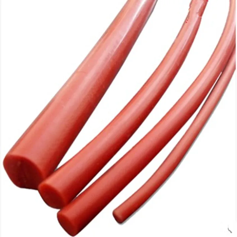 

RED solid round silicone sealing strip Diameter 1-23mm high temperature resistant round red sealing strip silicone rubber strip