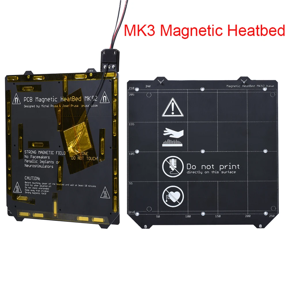 Магнитная Тепловая кровать Clone MK3 MK52 24 В + пружинная стальная платформа Лист PEI для