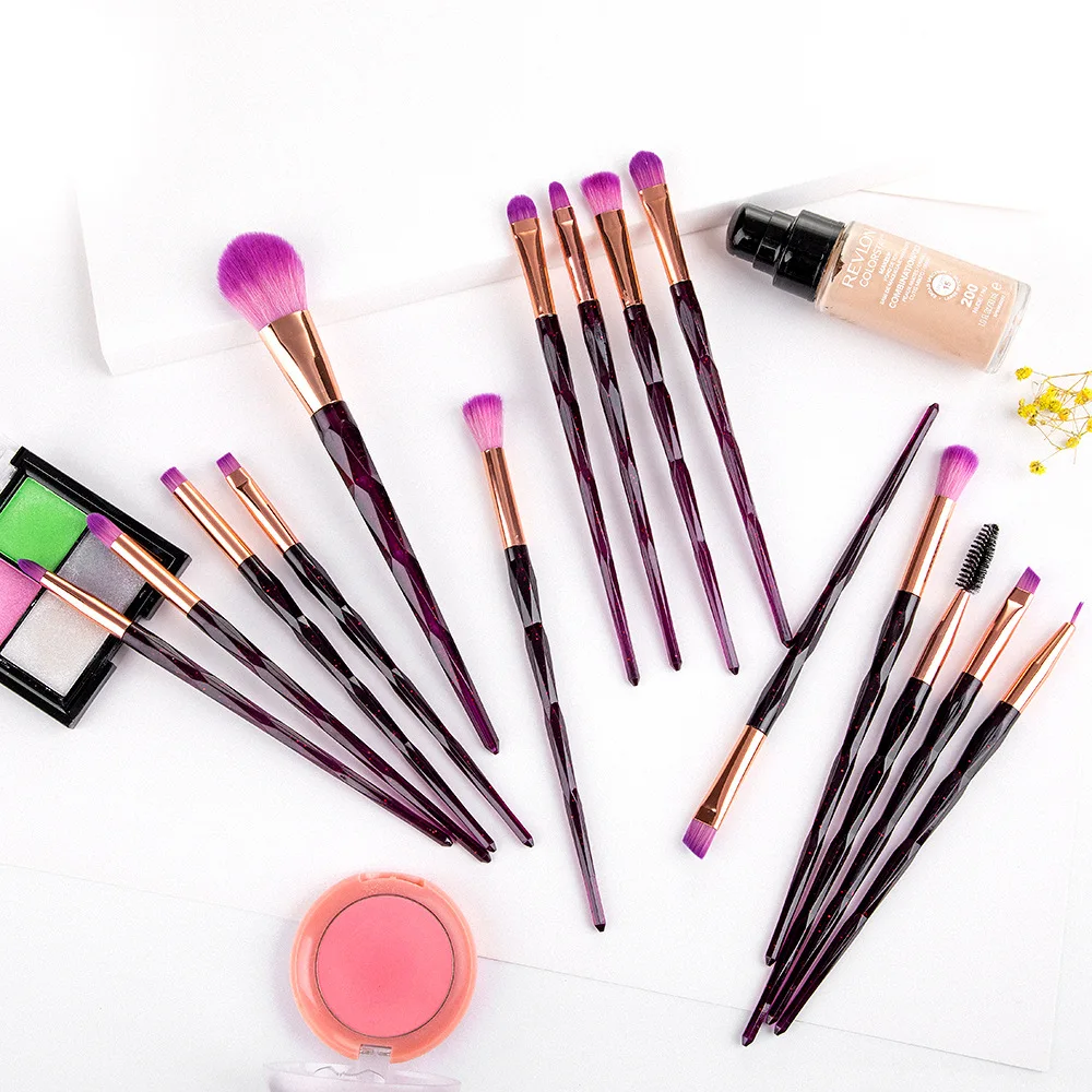 

15pc Makeup Brushes Diamond Eye Brush Set Powder Eyeliner Eyelash Lip Make Up Brush Cosmetic Beauty Tool Kit 2021 Hot Sale