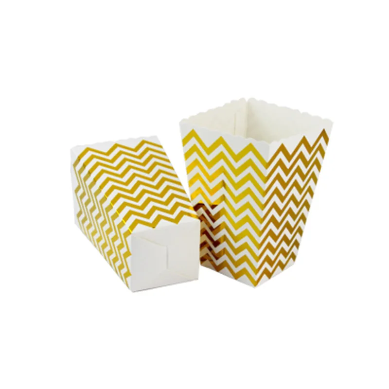 12 шт Бронзированная коробка для попкорна жесткая картонная детей на день