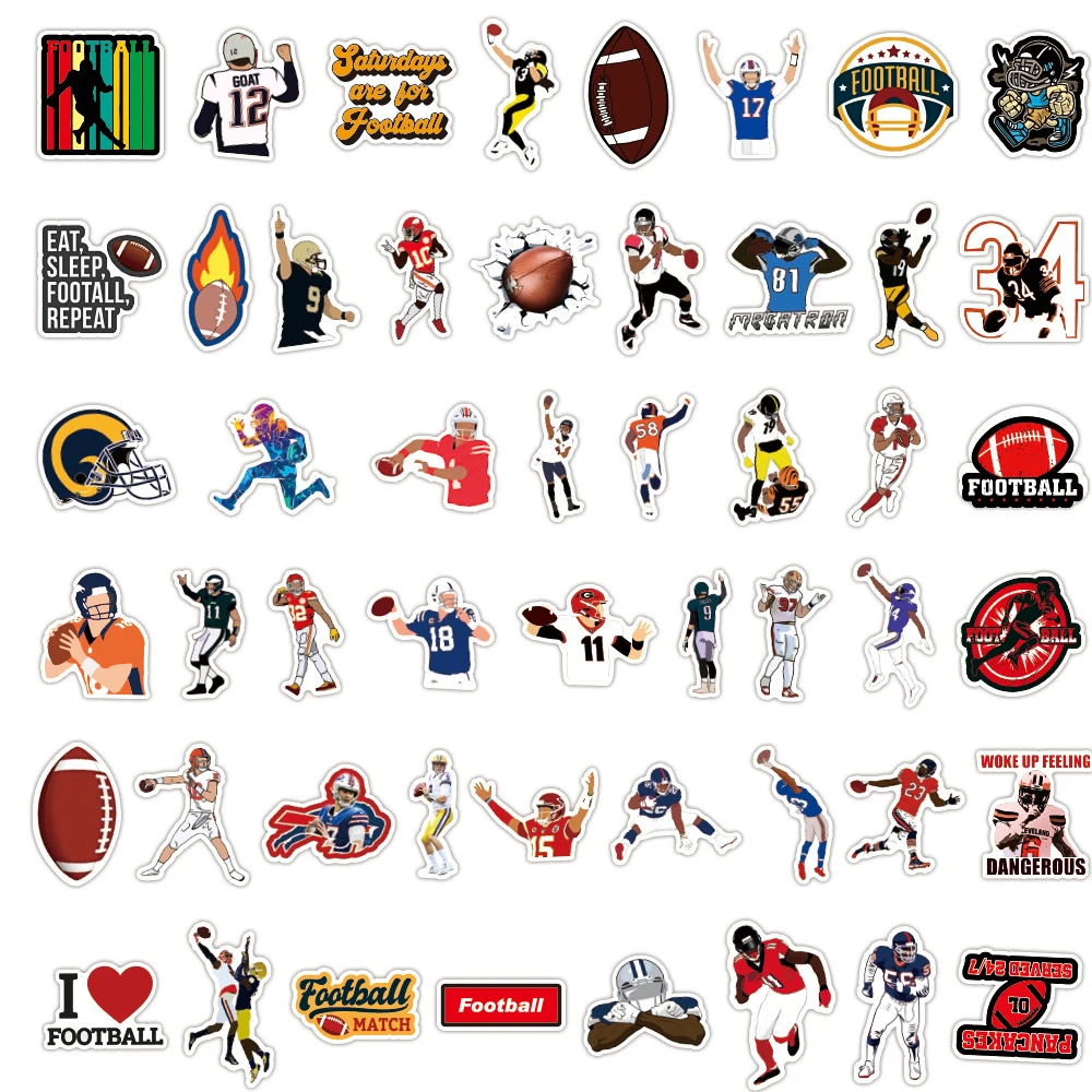 103050pcs sports rugby football stickers laptop fridge guitar motorcycle luggage diy skateboard cool sticker decal kid toy free global shipping