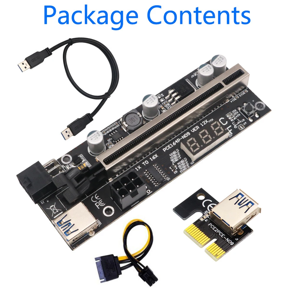 VER12X Dual 6Pin PCI Express 009S PLUS Райзер удлинитель USB 3.0 кабель питания адаптер карта для
