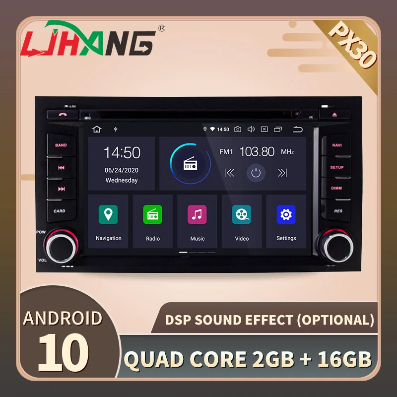 Автомобильный DVD плеер LJHANG 1 Din Android 10 для Seat Leon 2014 2015 2016 2017 Wi Fi мультимедиа GPS