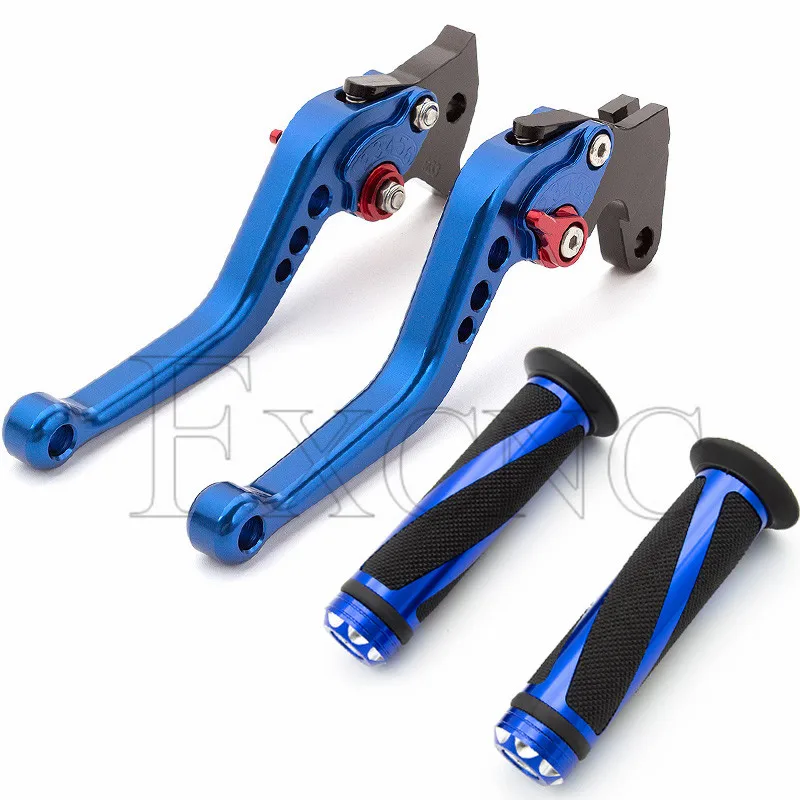 Lever with Grips CNC регулируемый мотоцикл тормозной рычаг сцепления ручные ручки набор аксессуары для мотоциклов Yamaha FZ16 FZ 16 2012- 2013 - Цвет: Lever with Grips