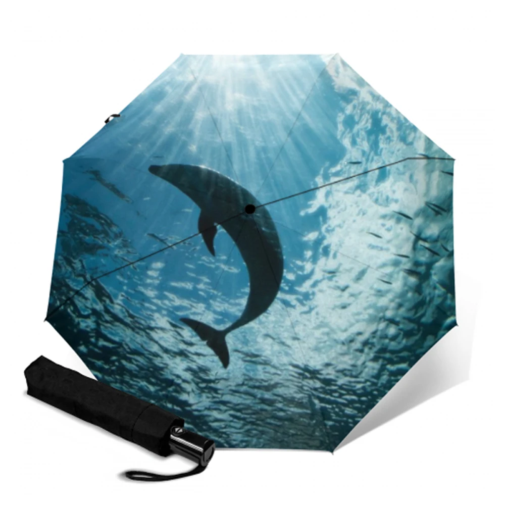 Двойной автоматический складной зонт креативный портативный для женщин и детей