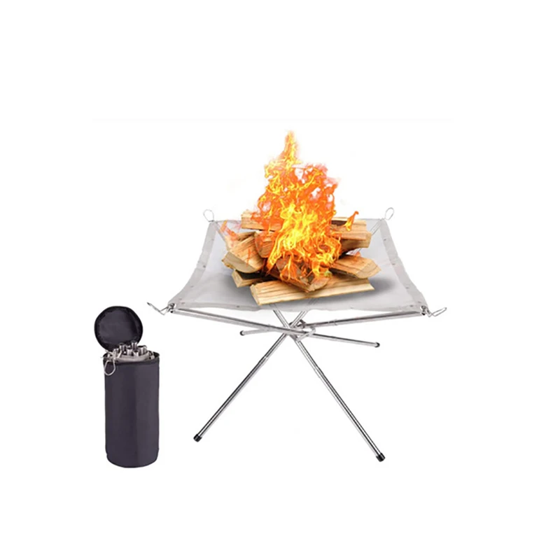 

Disassemble Garden Backyard Heating Mesh Stainless Steel Outdoor Camping Campfire Fire Rack Foldable Mesh Fire Pit BBQ Tools Hot