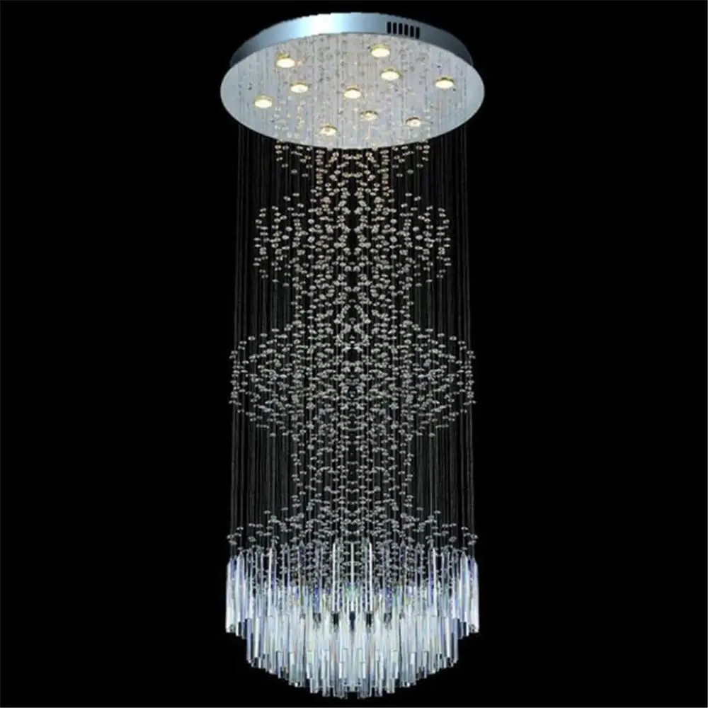 D60 * H150cm круглый современный Хрустальный капля дождь светильник светодиодный