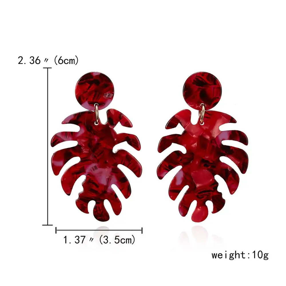 Belleper Punk Fashion Geometric Round Tree Leaf Dangle Earrings Women Statement Leaves Resin Acetate Acrylic Earring Party Gifts | Украшения