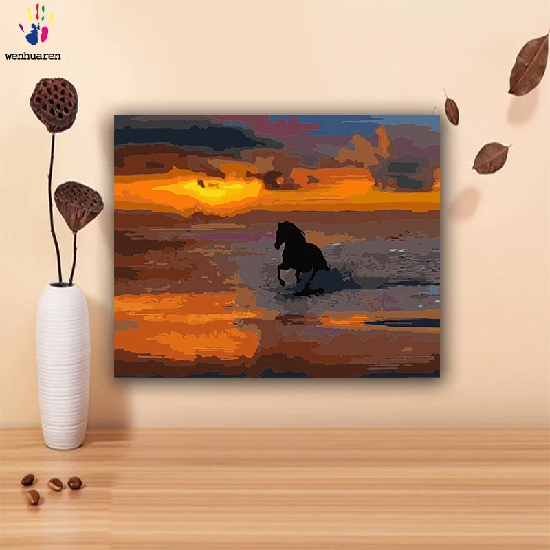 DIY colorings pictures by numbers with colors Follow the bright animals drawing painting framed Home | Дом и сад