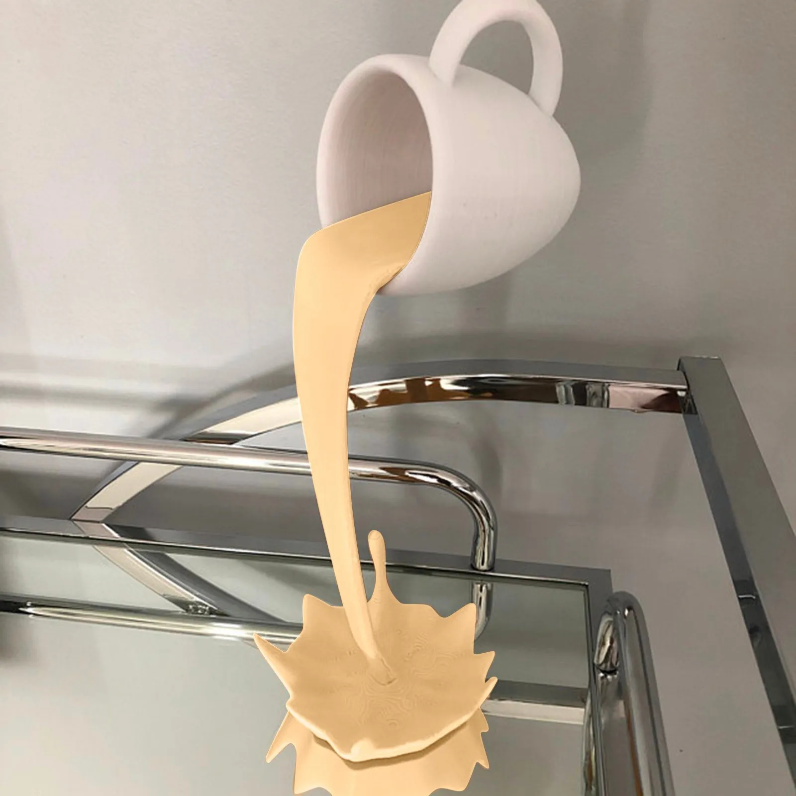 

Floating Coffee Cup Mug Sculpture Kitchen Decor Pouring Spilling Creative Coffee Mug Home Decoration