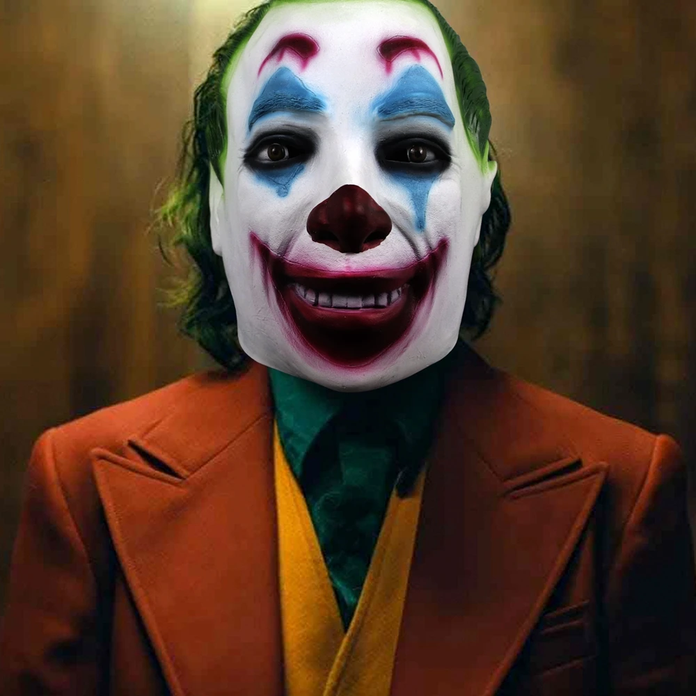 Космак Хэллоуин клоун зеленые волосы латексная маска набор головы ужасная для