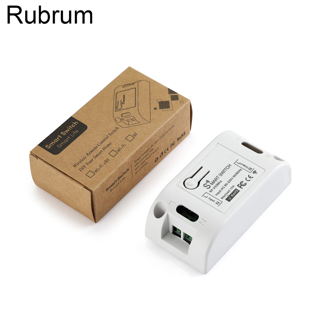 

Rubrum 433 MHz AC 110V 220V 1 CH Universal Wireless Remote Control Switch RF Relay Receiver Module For LED Light Lamp Fan ON/OFF