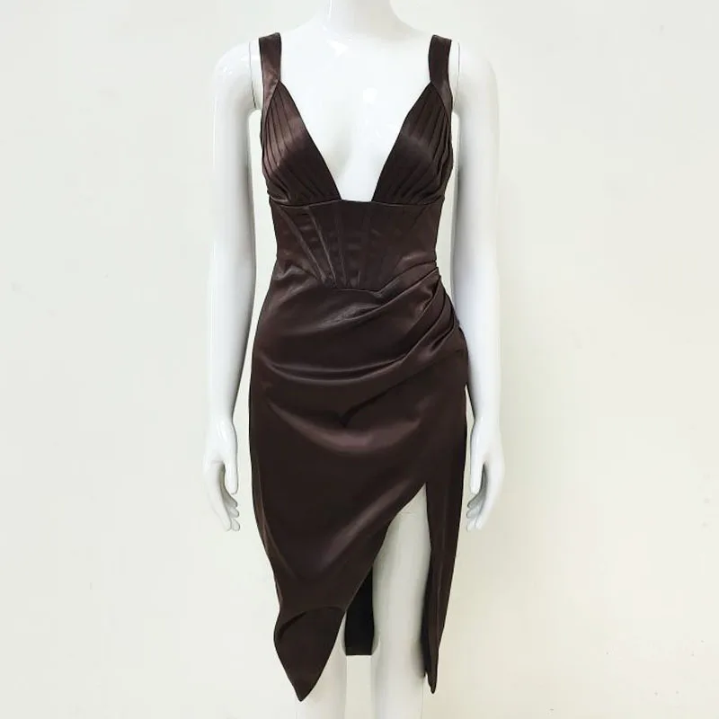 Облегающее вечернее платье с V-образным вырезом Kesiachiccly