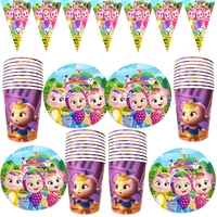 happy birthday party crying baby theme flags decorate glass bunting baby shower banner plates kids favors cups dishes 90pcslot