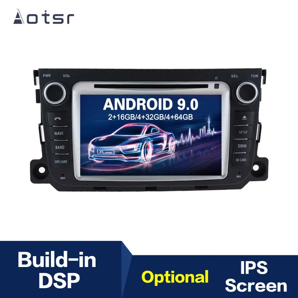 

Android 9,0 gps навигация ips автомобильный dvd-плеер для Mercedes Benz Smart 2010-2014 головное устройство мультимедийный плеер магнитофон авто
