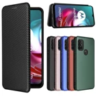 Чехол-книжка для Motorola Moto G30 из углеродного волокна, кожаный чехол для Motorola Moto G10, деловой Магнитный кошелек с отделением для карт, тонкий Чехол