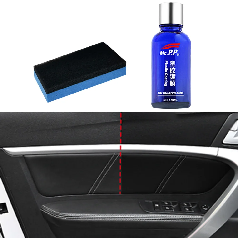 

30ml Plastic Parts Retreading Agent Wax Rubber Care Instrument Panel Auto Interior Plastic Renovated Coating Car Light Cleaner