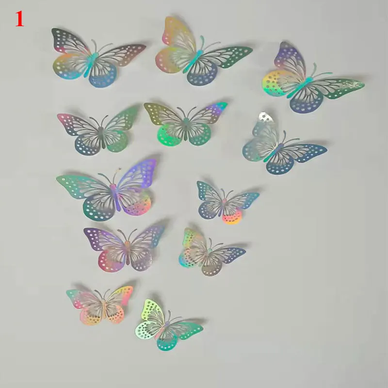 

3D Wall Stickers Laser Hollow Butterfly For Room Decor DIY Cardboard Butterfly Stickers Home Decor