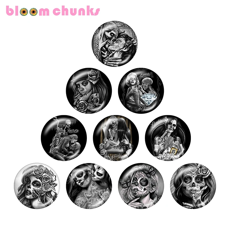 

10 шт., круглые стеклянные кабошоны для девочек, 12/18/20/25 мм