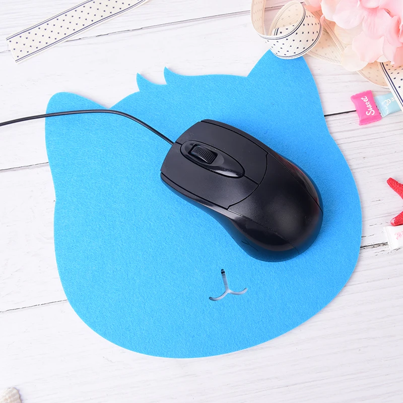 

1pcs Creative Optical Trackball PC Thicken Mouse Pad Felt Cloth Universal Cute Cat MousePad Mat For Laptop Computer Tablet PC