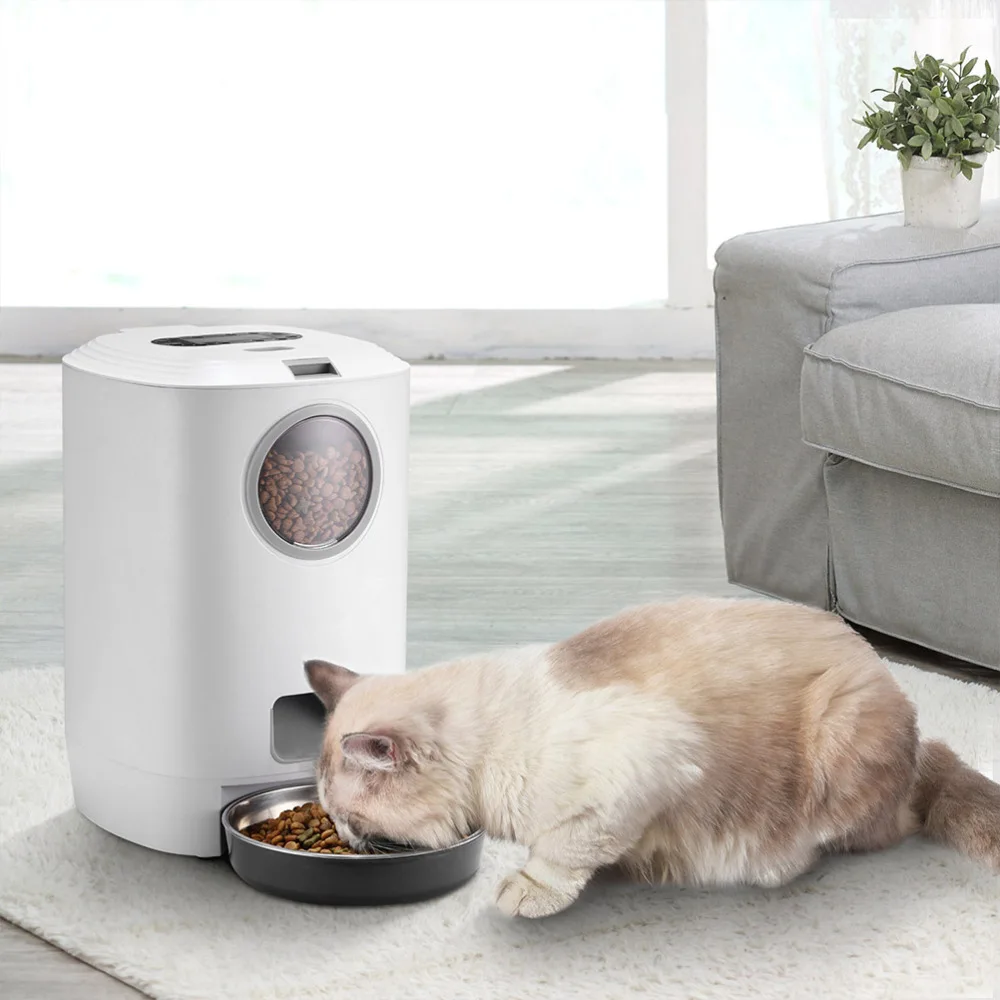 

1pc Automatic Pet Feeder ABS Dog Cat Food Feeder Timing Pet Food Container