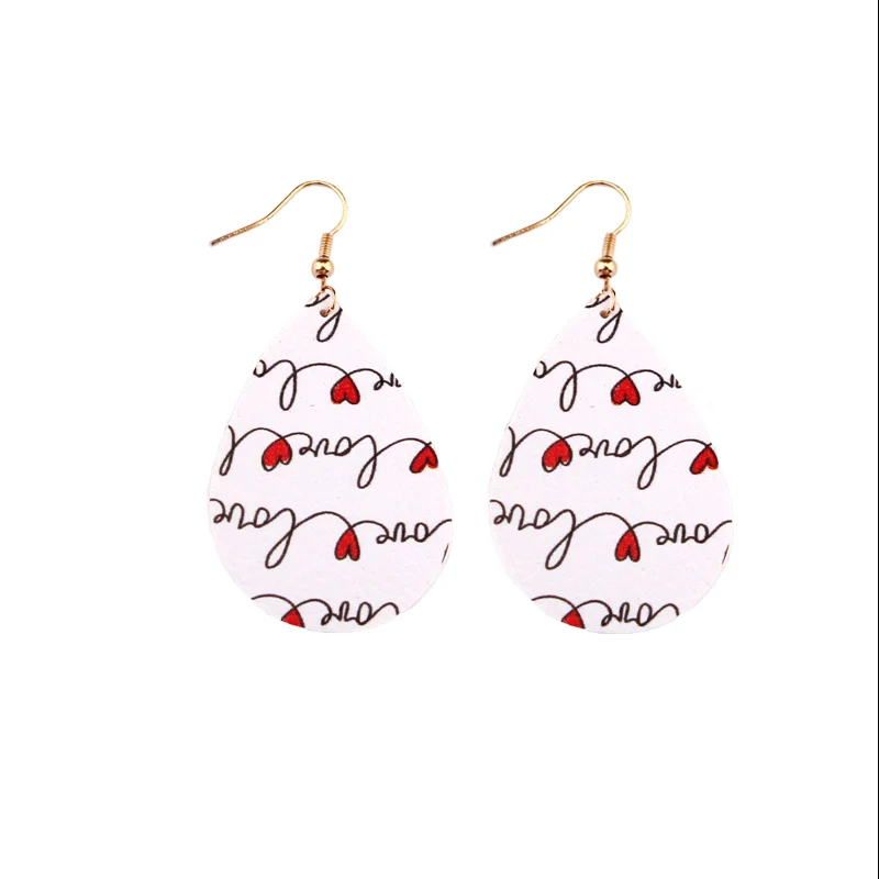 

Valentines Gift Fashion Women Jewelry Leather Teardrop Dangle Drops Earrings Promotional Gifts Custome Jewelry Manufacturer