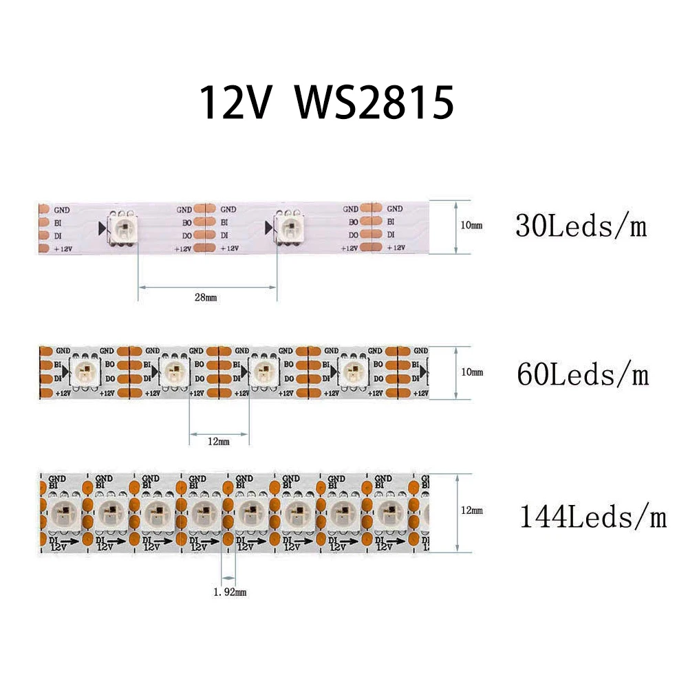 DC12V WS2815 (WS2812b WS2813 Upgrade) FuII цветной умный светодиодный светильник полоска