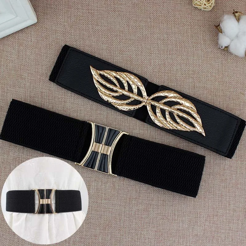 

Пояс женский эластичный из кожи, черный пояс шириной 65 см, аксессуар для одежды