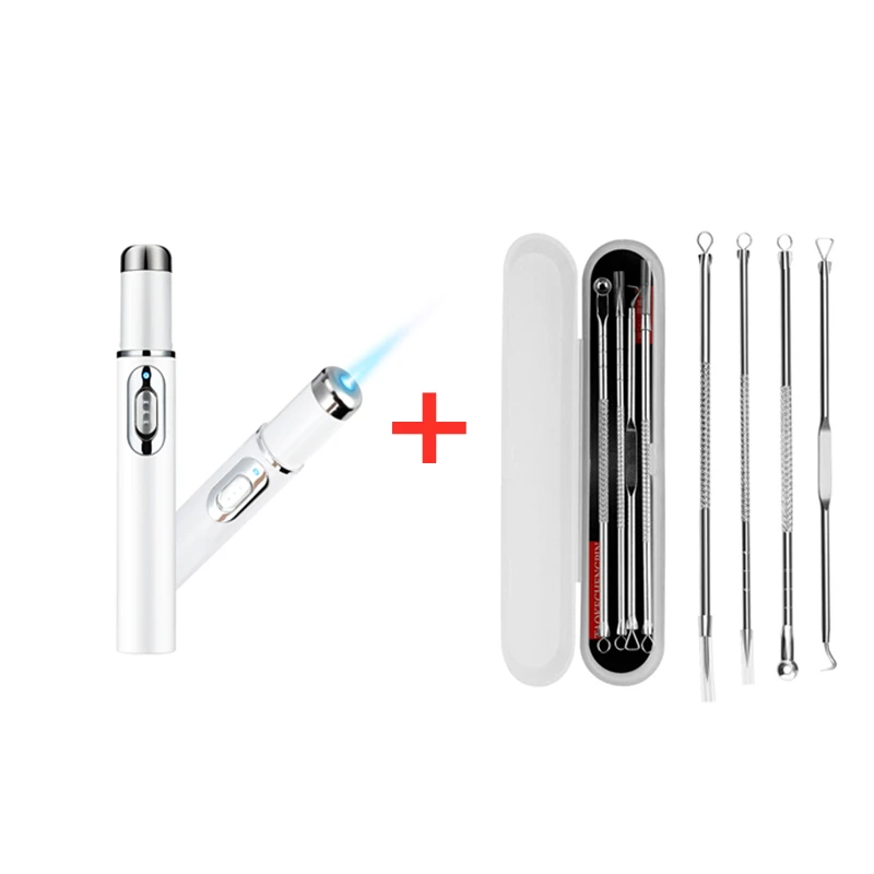 Лазерная ручка для акне + набор из 4 игл нержавеющей стали мягкое быстрое