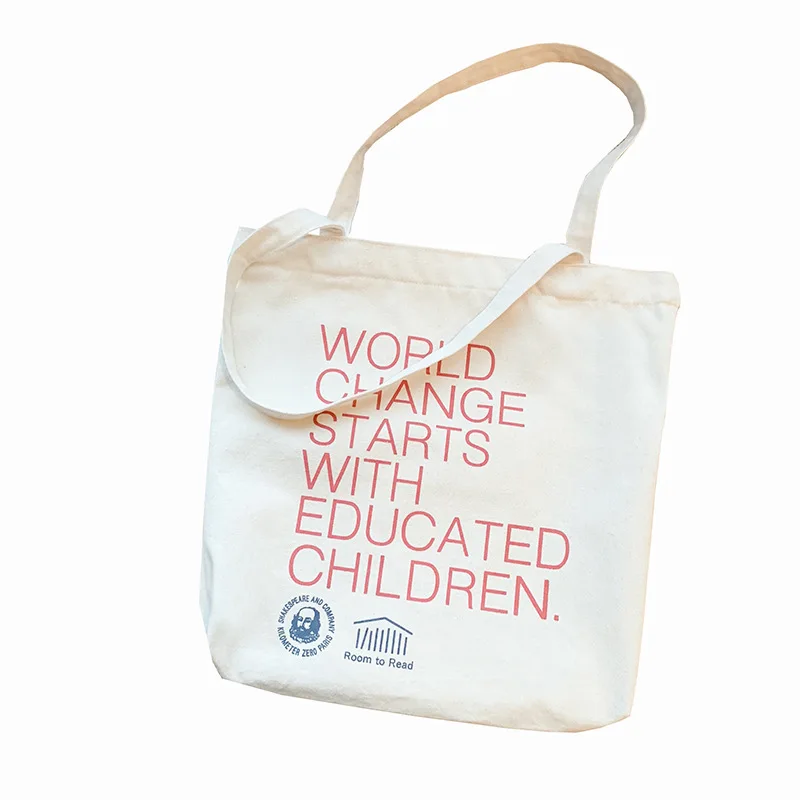 

Pure Cotton Cloth Women Handbag Canvas Shoulder Bag Ladies Simple Foldable Shopping Tote Students' Eco Environmental Shopper Bag