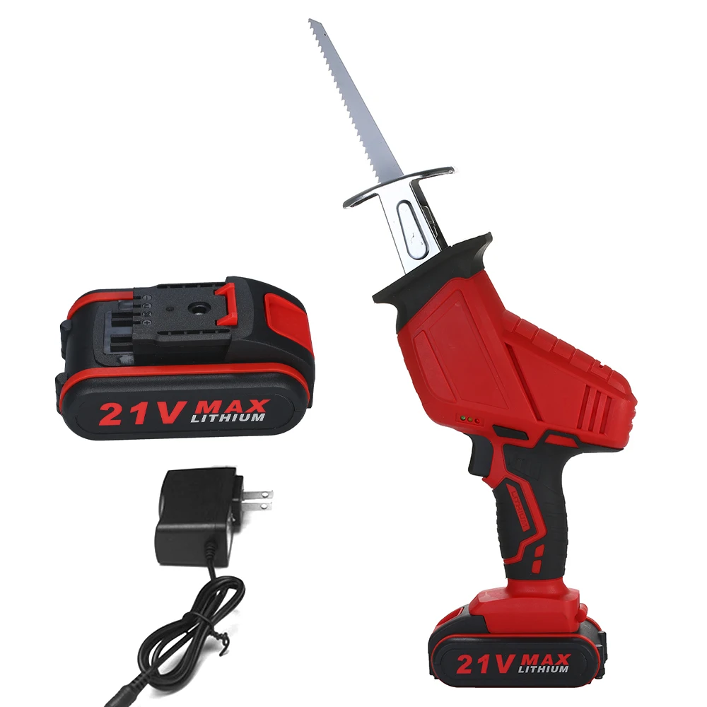 Electric Saw Reciprocating Saw for Wood Metal Plasitic Pipe Cutting Power Saw Tool with 2 Batteries Rechargeable