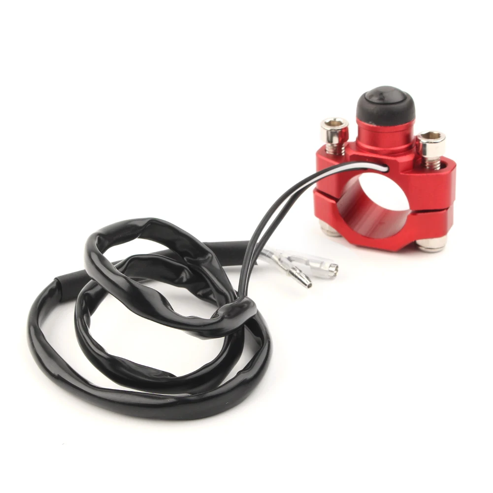 

Red Universal Rotating Bar Clamp Start Stop Kill Switch Button for 7/8 22 Handlebar