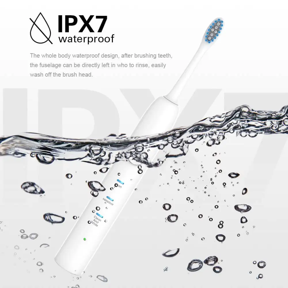 2019 умная звуковая электрическая зубная щетка перезаряжаемая USB + 3 сменные