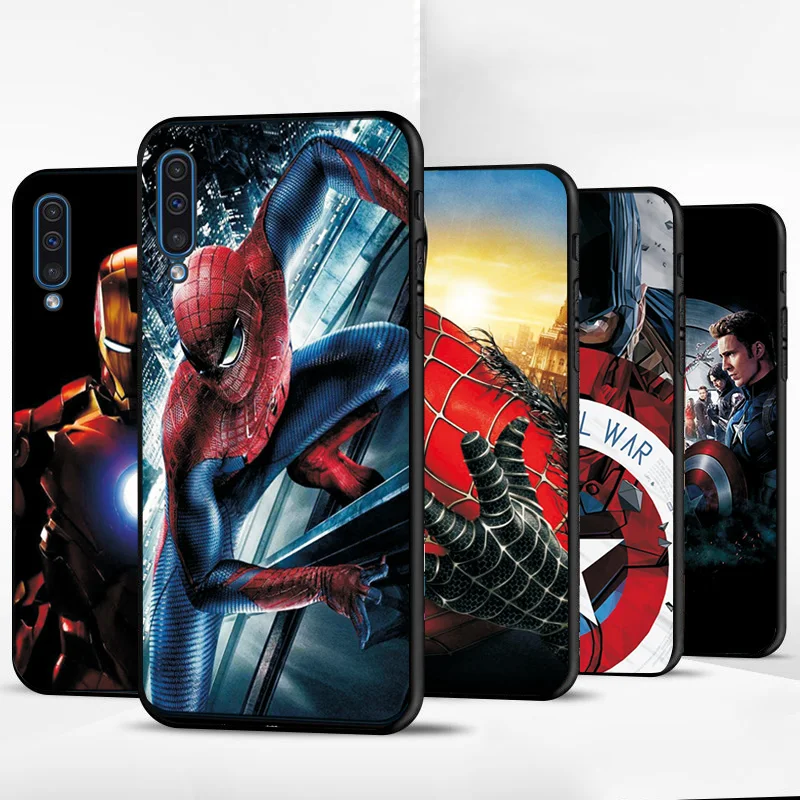 Для samsung A10 A20 E A30 A50 A40 A60 A70 чехол КРЫШКА ДЛЯ samsung A30S A50S A70S M40 с героями комиксов Марвел, бетмен И Дедпул черный чехол для телефона из ТПУ с принтом в виде ракушки