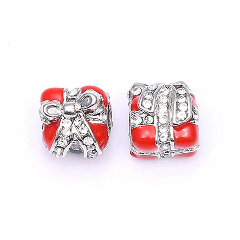 BD40 Boosbiy, 2 шт., Рождественская серия, Рождественская елка, Санта, подвеска с Санта-Клаусом, бусины, подходят для браслета Пандора и ожерелья, сделай сам, для изготовления женских ювелирных изделий - Цвет: BD40