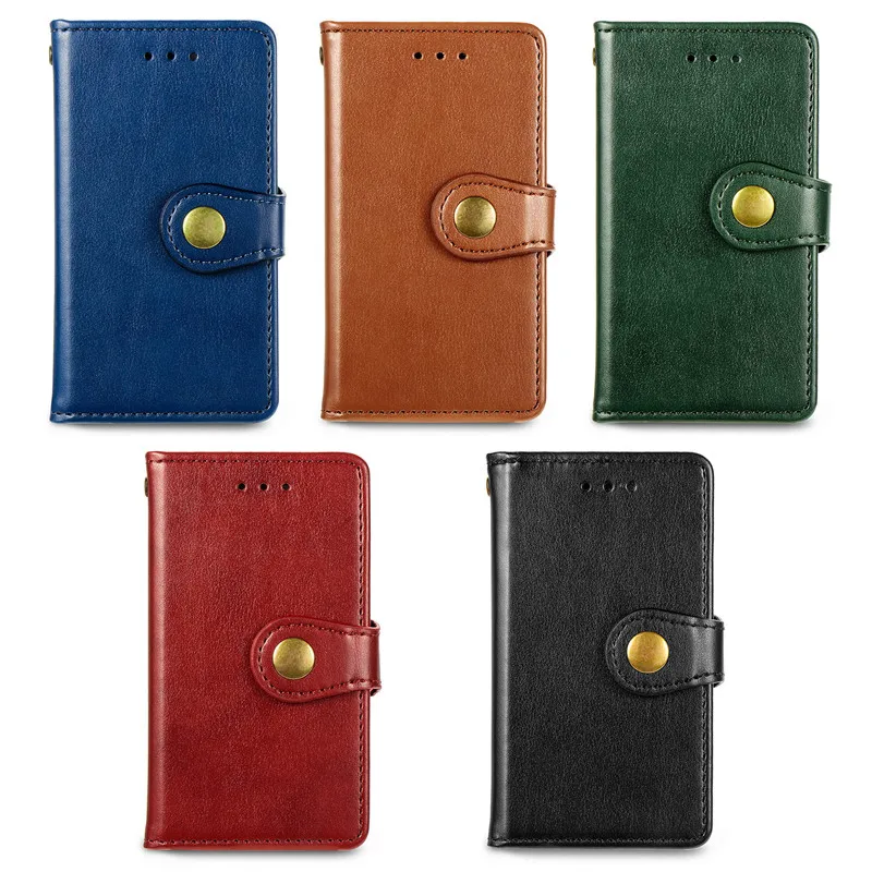

Solid Color Round Buckle Case For Rakuten Mini Invisible Kickstand Simple Fashion HotSale Retro Leather Phone Cases Cover