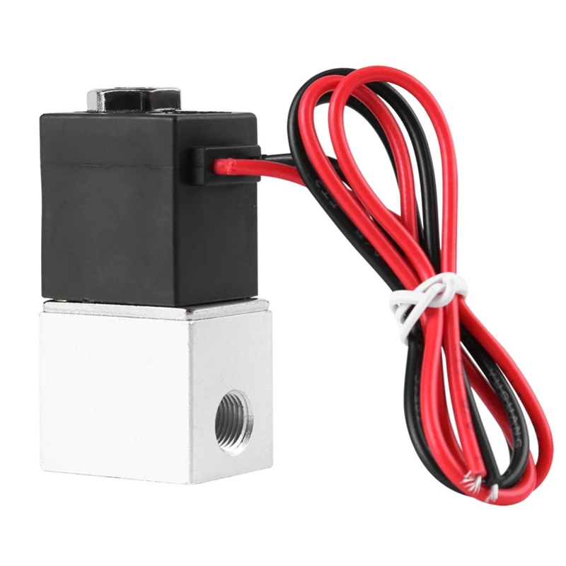 

DC12V Solenoid Valve 1/4 Inch 2 Way Normally Closed Direct-Acting Pneumatic Valves for Water Air Gas