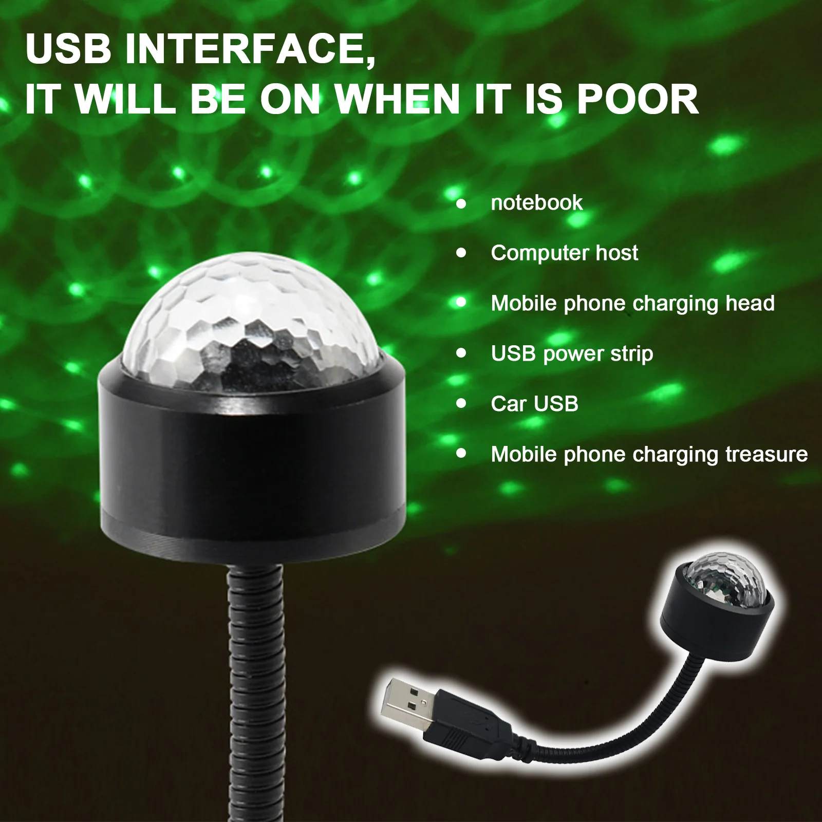 

1Pc LED Atmosphere Lamp Car Voice Control Atmosphere Light USB Car Lights Car Decoration Atmosphere Lights Car Accessories