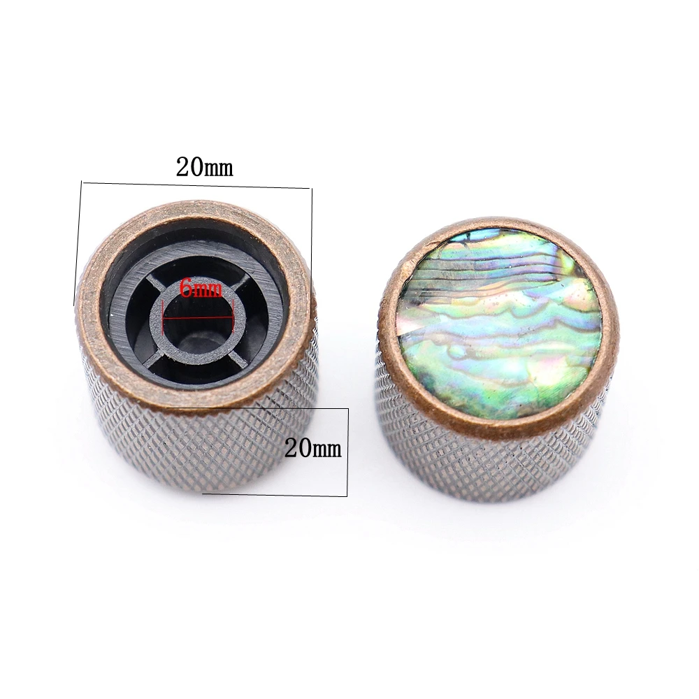 1pcs/2pcs Metal Guitar Knobs Abalone top With Inlaid Shell Guitar Knobs 4 Coloer