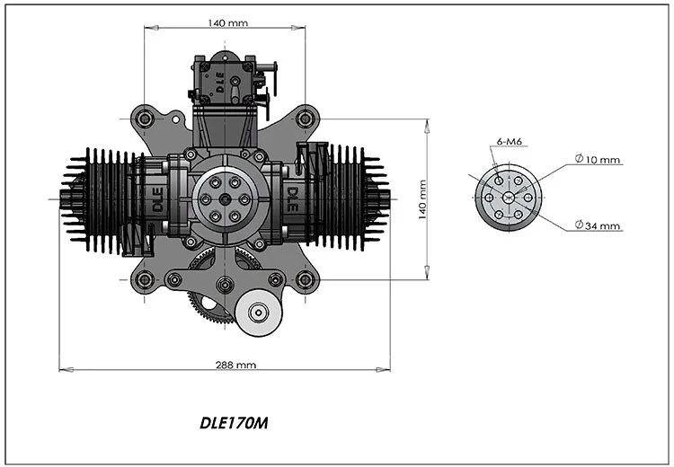 DLE 170CC DLE170M бензиновый/бензиновый двигатель 170 Вт/Электрический самостартер для