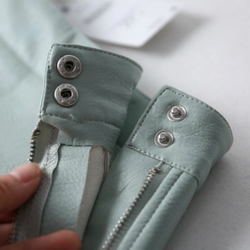 Короткая юбка из искусственной кожи в европейском стиле Мини-юбка