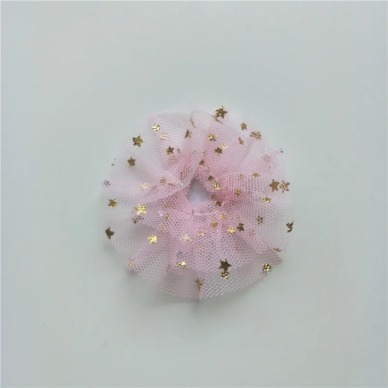 pink 6,5 см 30 шт./лот DIY ручной работы блестящий цветок мягкий аппликация для детей заколки для волос аксессуары - Цвет: pink