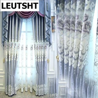 2021 new light luxury atmosphere european style velvet hollow embroidered curtains living room villa bedroom blackout curtains