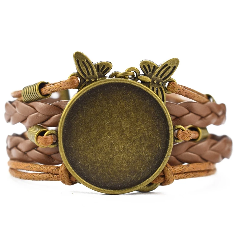 Браслет в стиле ретро коричневый браслет из восковой верёвки для женщин