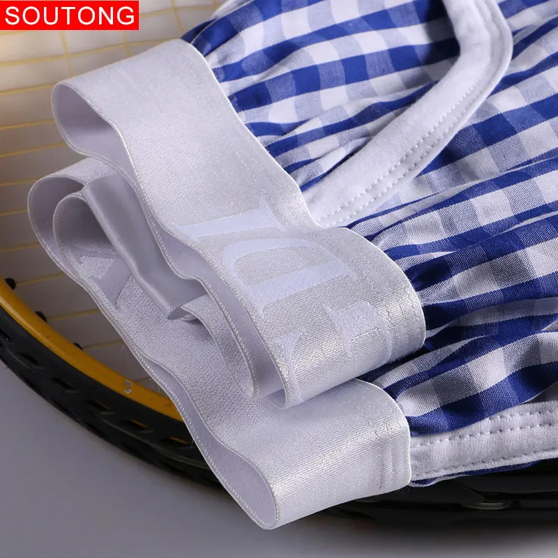 Soutong, мужское нижнее белье, хлопок, в клетку, боксеры, мужские, Bokserki Meskie, свободные, боксеры, Homme