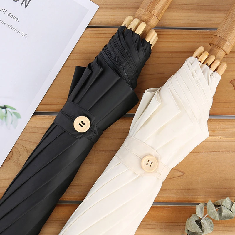 Economici Ombrello Bianco Manico Lungo Protezione Uv Ombrello Esterno Antivento Moda Grande Adulto Sombrilla Playa Rain Gear BD50UU