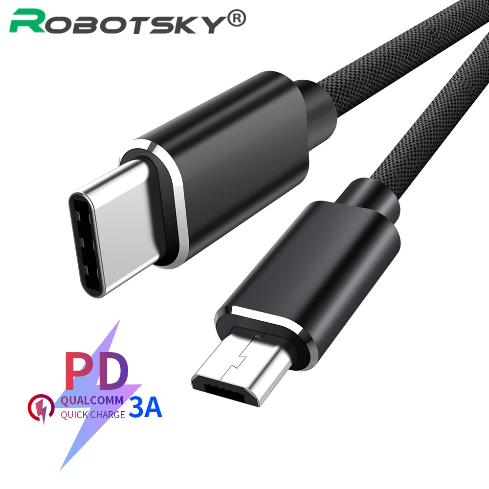 USB Type C To Micro 5A Fast Charging Adapter Cable PD 100W QC4.0 Quick Charger Data For Macbook Samsung Xiaomi Huawei | Мобильные