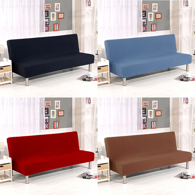 

Чехол для дивана без подлокотников, эластичный однотонный моющийся чехол для гостиной, подходит для складного дивана