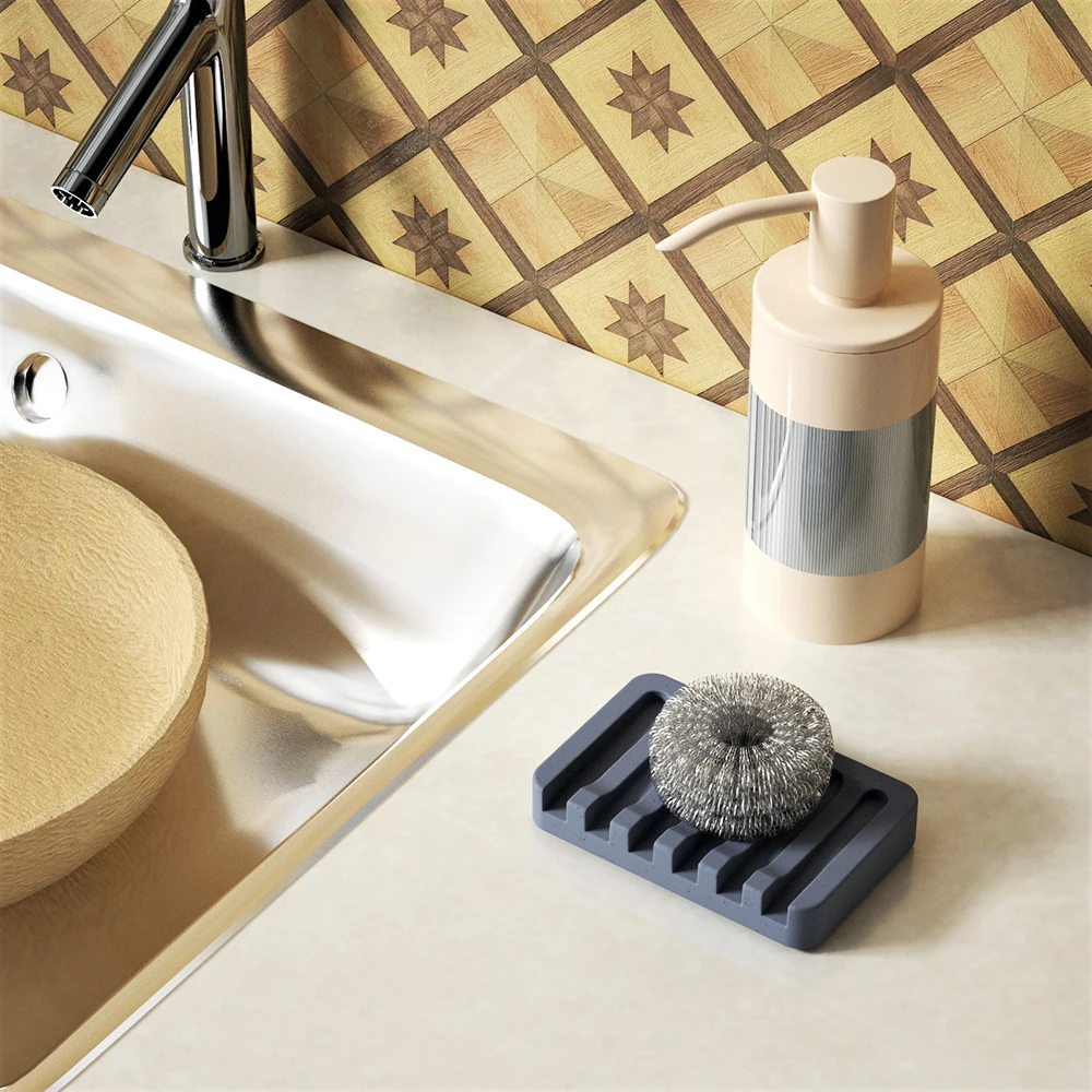 Nicole-Molde de silicona para jabonera, soporte para jab&oacute;n de hormig&oacute;n hecho a mano, herramienta de fabricaci&oacute;n de placas de almacenamiento para Ba&ntilde;o-3
